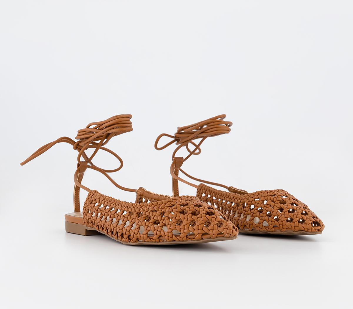 OFFICEFestival Pointed Ankle Strap ShoesTan