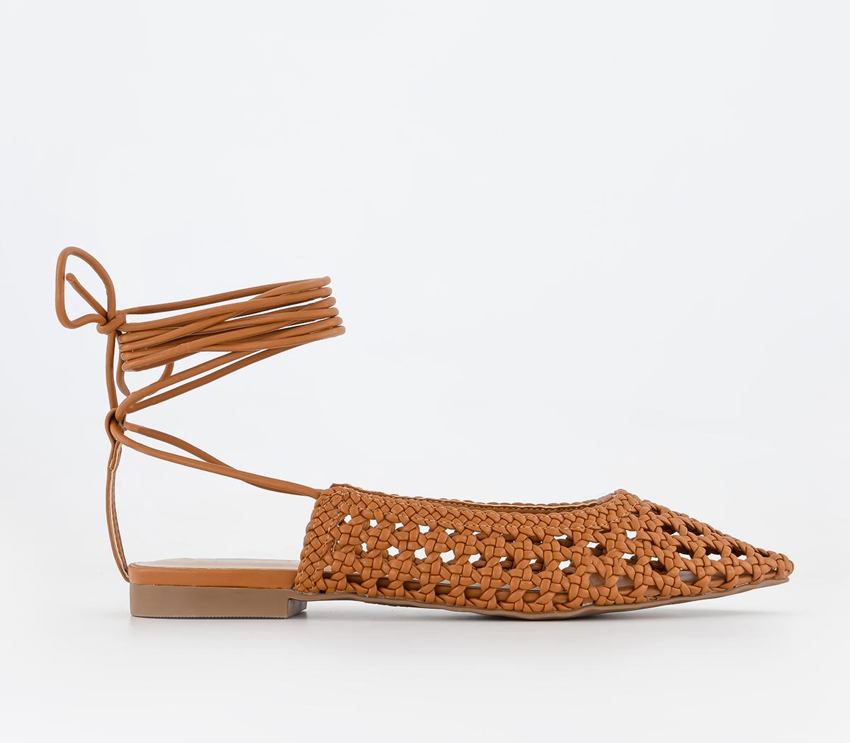 OFFICEFestival Pointed Ankle Strap ShoesTan