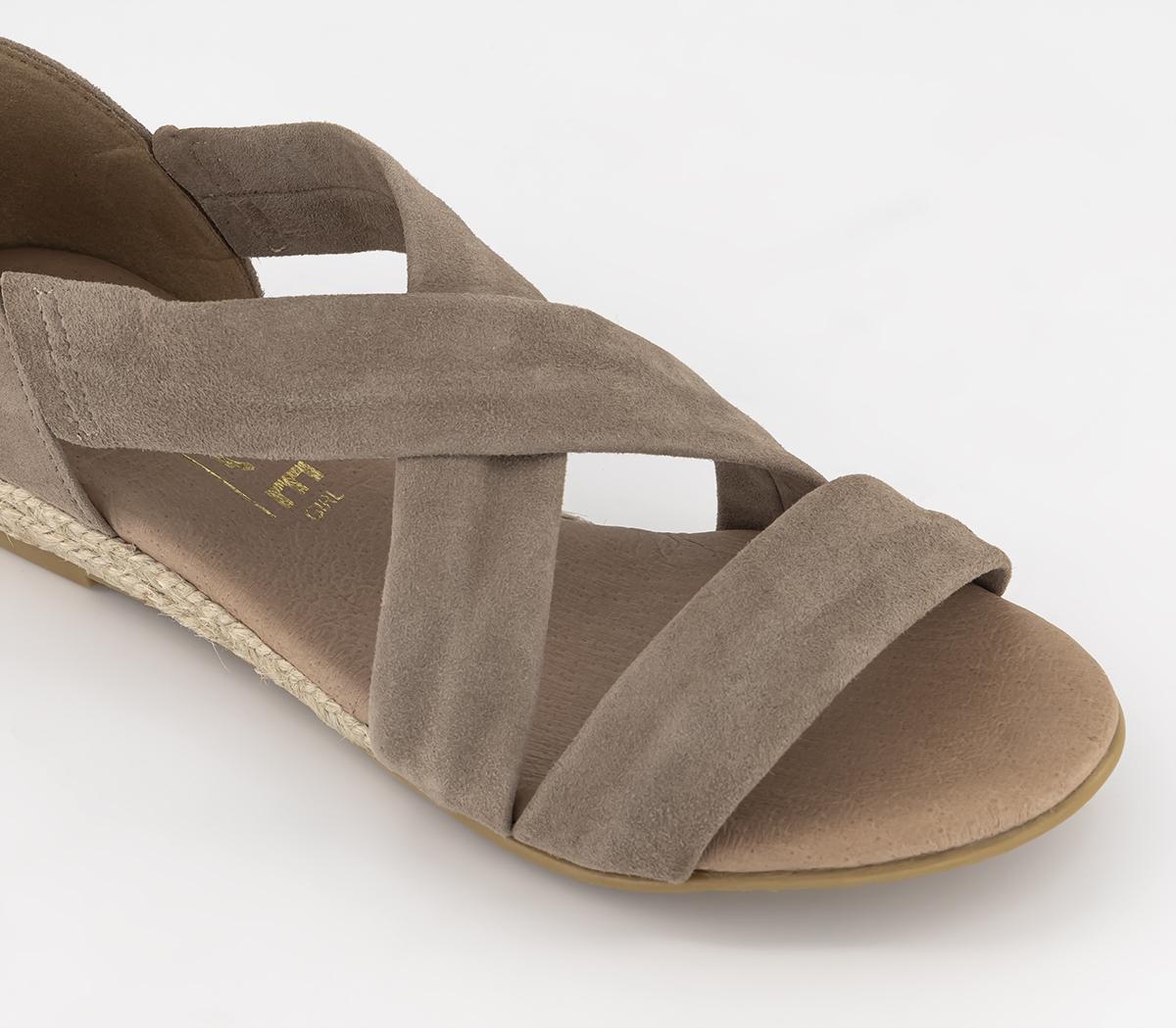 OFFICE Wide Fit: Hallie Cross Strap Espadrilles Camel Suede - Women’s ...