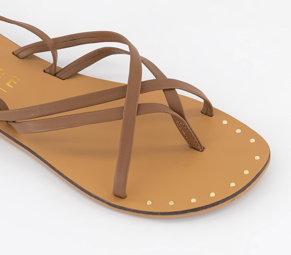 OFFICESpartacus Strappy Gladiator SandalsTan Leather