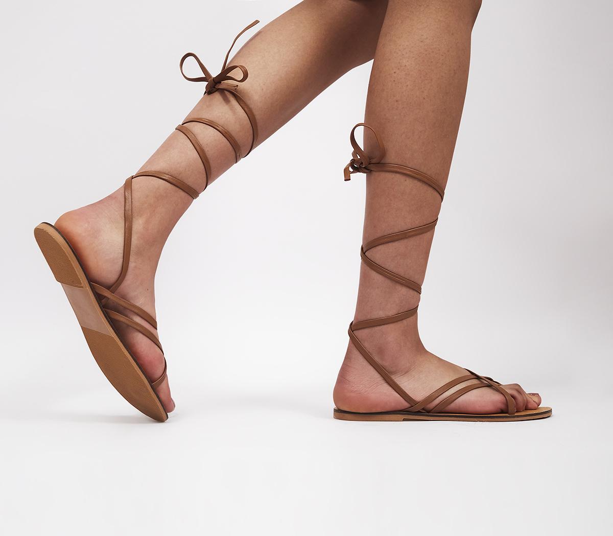 Spartacus Strappy Gladiator Sandals Tan Leather