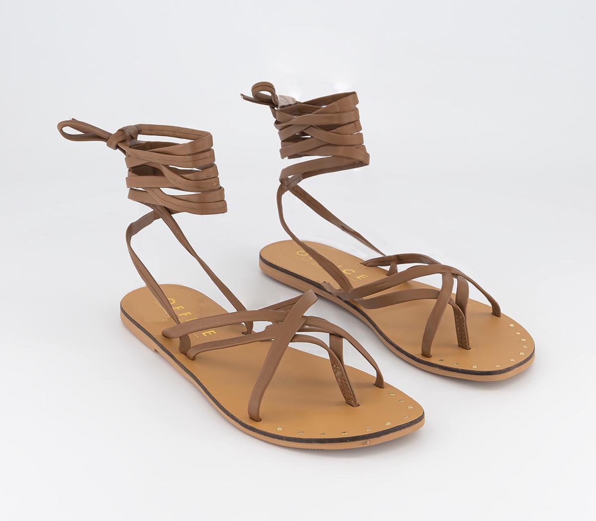 OFFICESpartacus Strappy Gladiator SandalsTan Leather