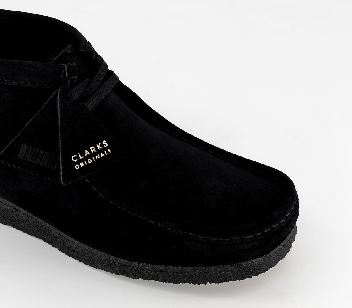 Clarks Originals Clarks Mens Wallabee Boots Black Suede - Men’s Boots