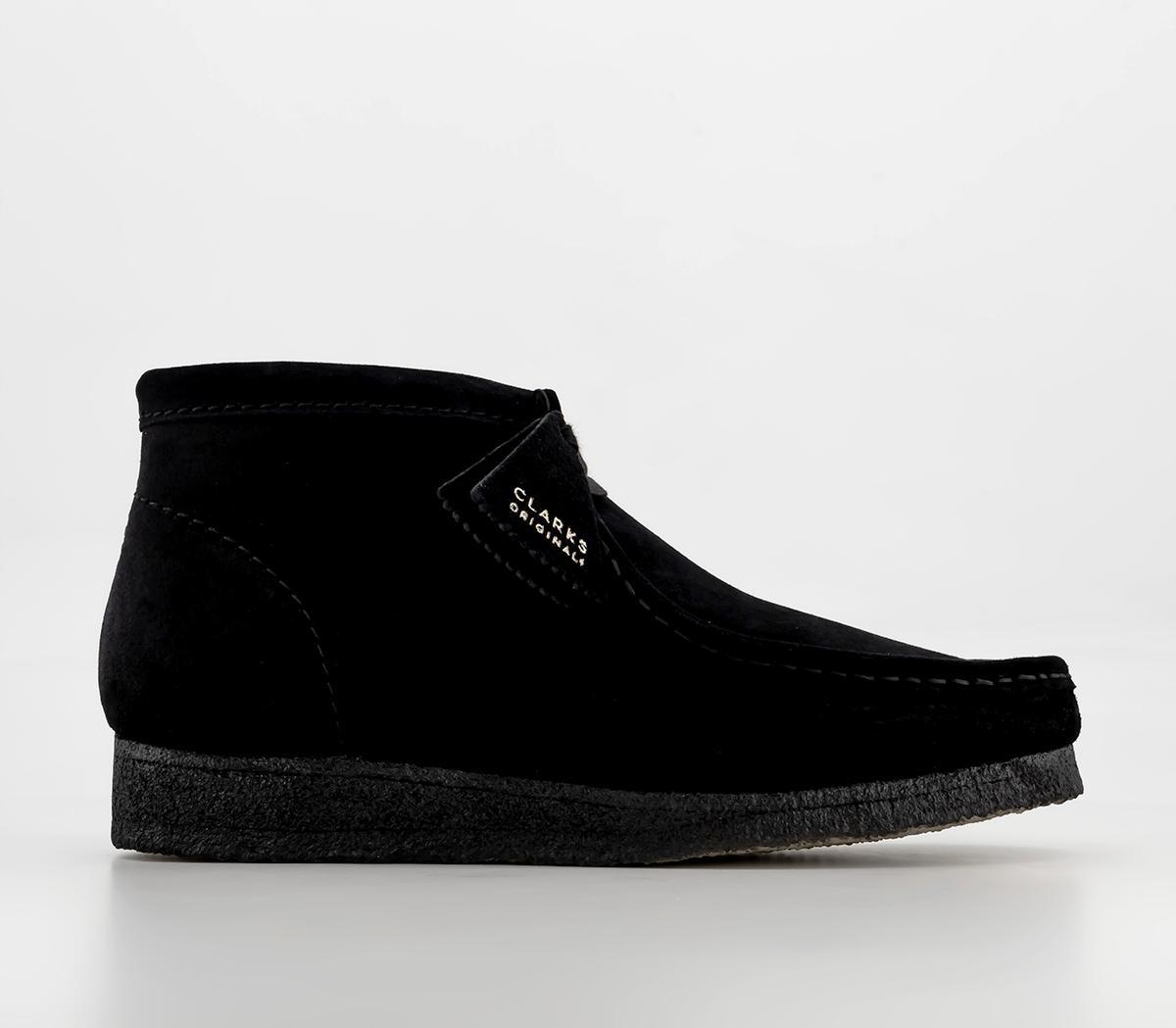 Clarks  Wallabee Boots Black Suede