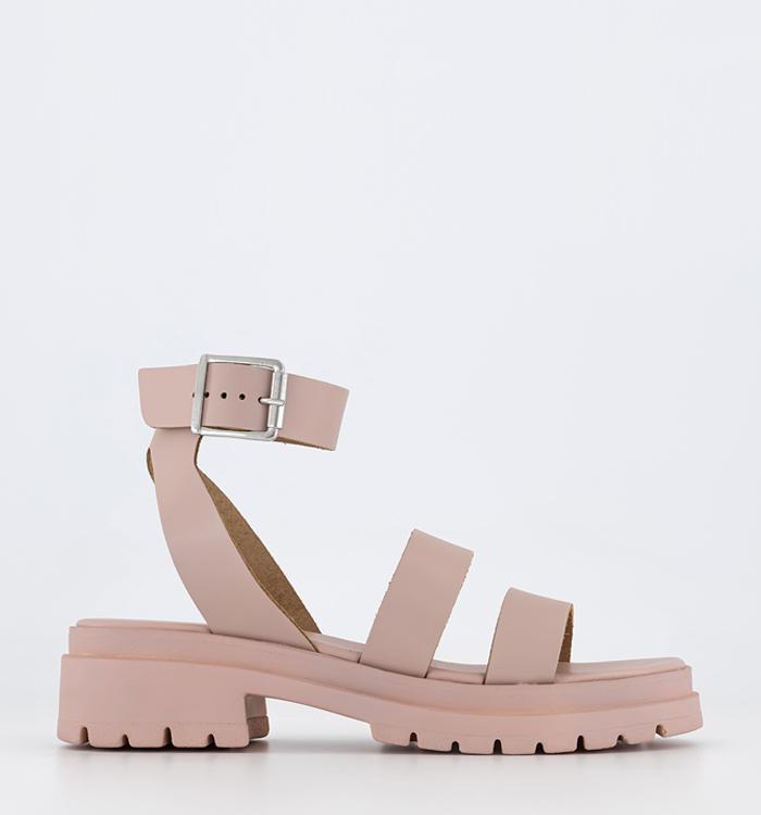 OFFICE Sweepstake Double Strap Chunky Sandals Beige Leather