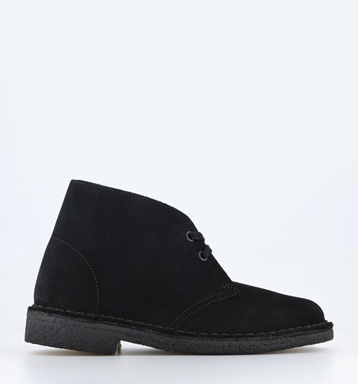 Clarks desert boots black hot sale women