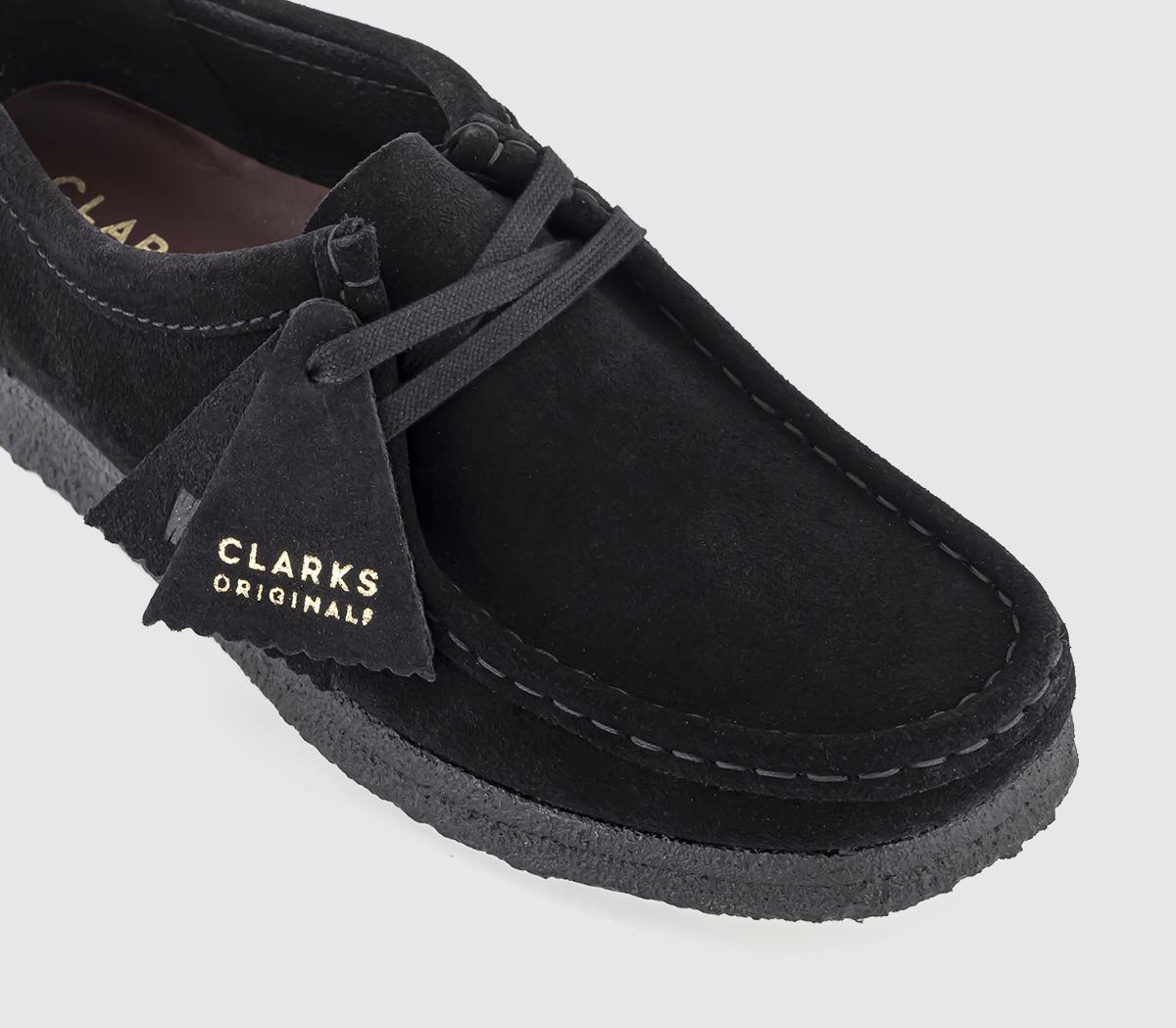 Clarks Originals Clarks Originals Womens Wallabees Black Suede Women