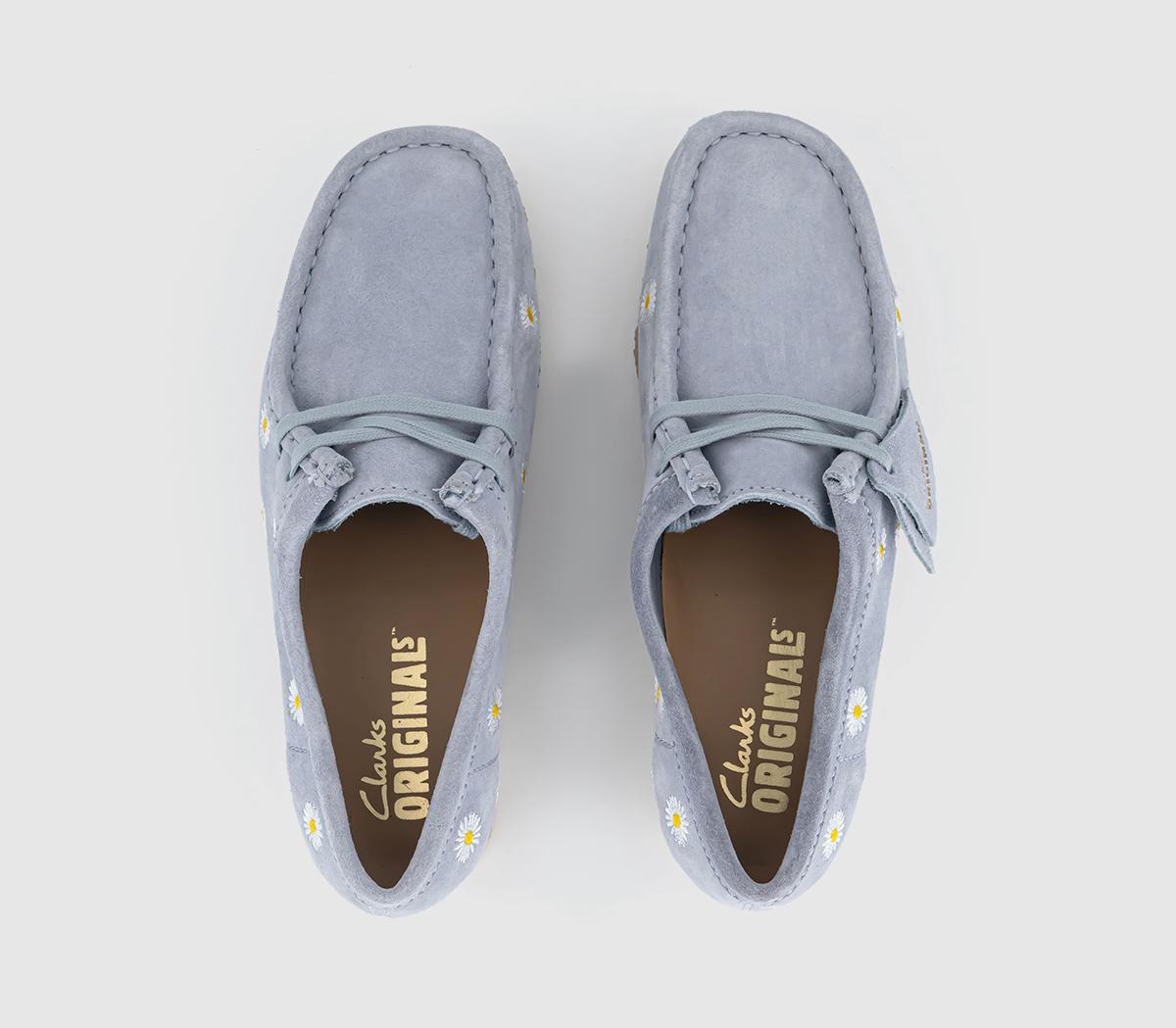 Clarks OriginalsClarks Originals Womens WallabeesCloud Grey Embroidery
