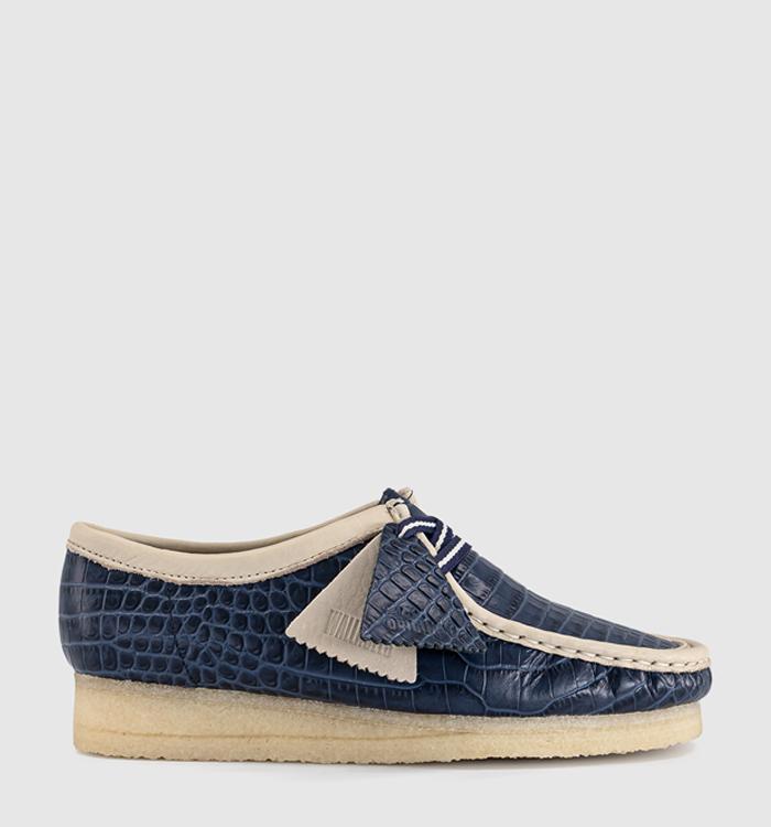 Clarks Originals Clarks Originals Womens Wallabees Blue Croc