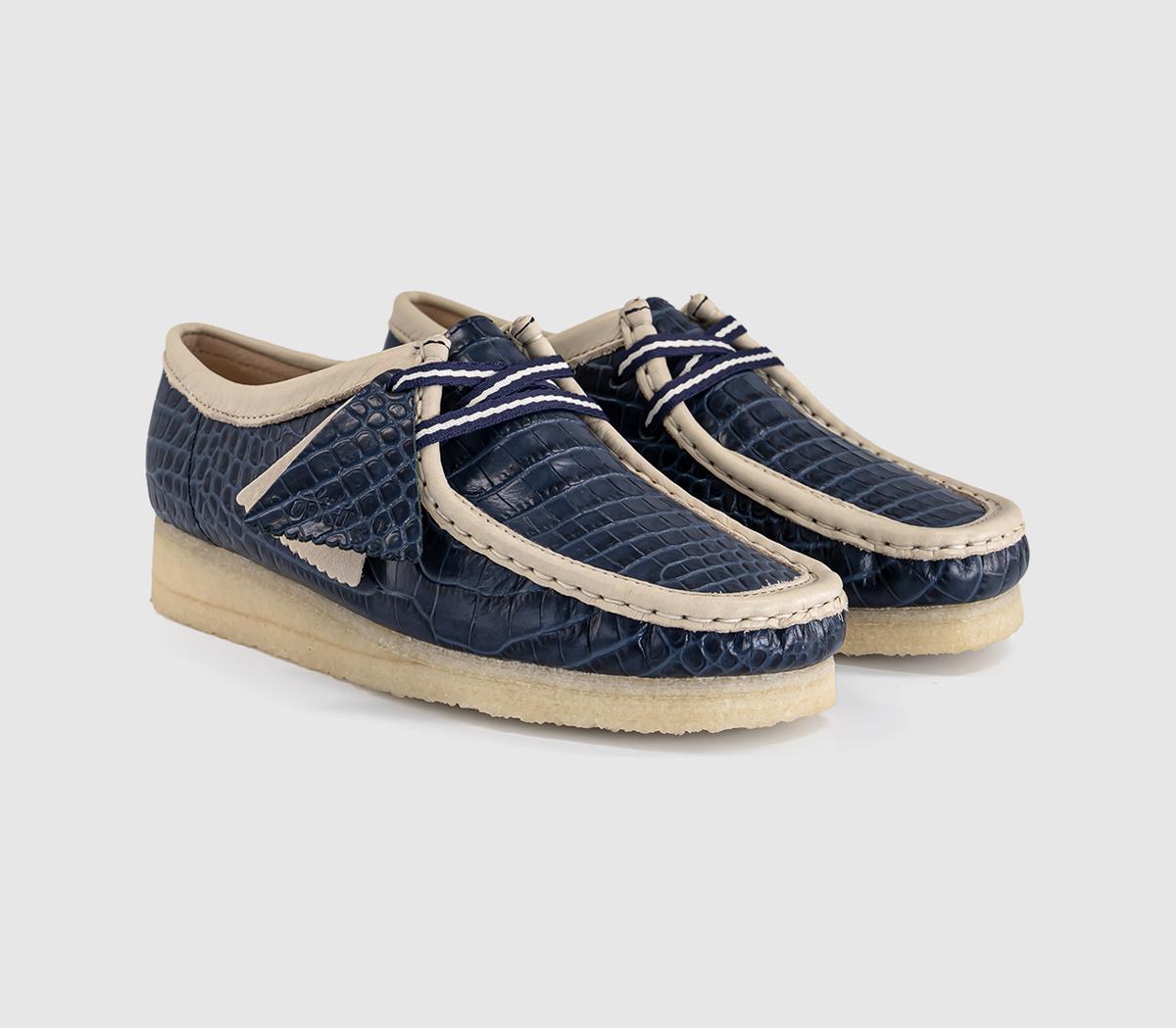 Clarks Originals Clarks Originals Womens Wallabees Blue Croc