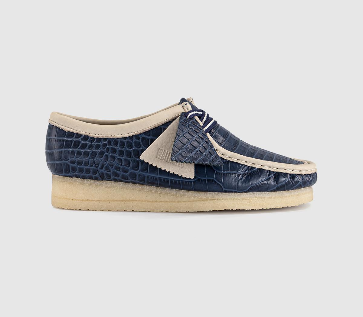 Clarks Originals Clarks Originals Womens Wallabees Blue Croc