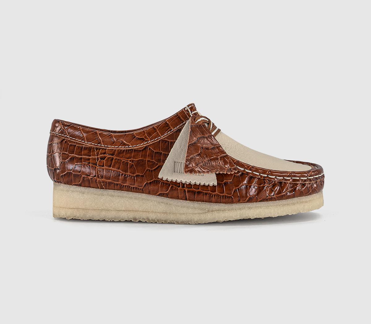 Clarks Originals Clarks Originals Womens Wallabee Shoes Tan Croc