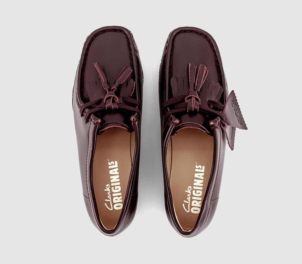 Clarks Originals Clarks Originals Womens Wallabees Wine Polished