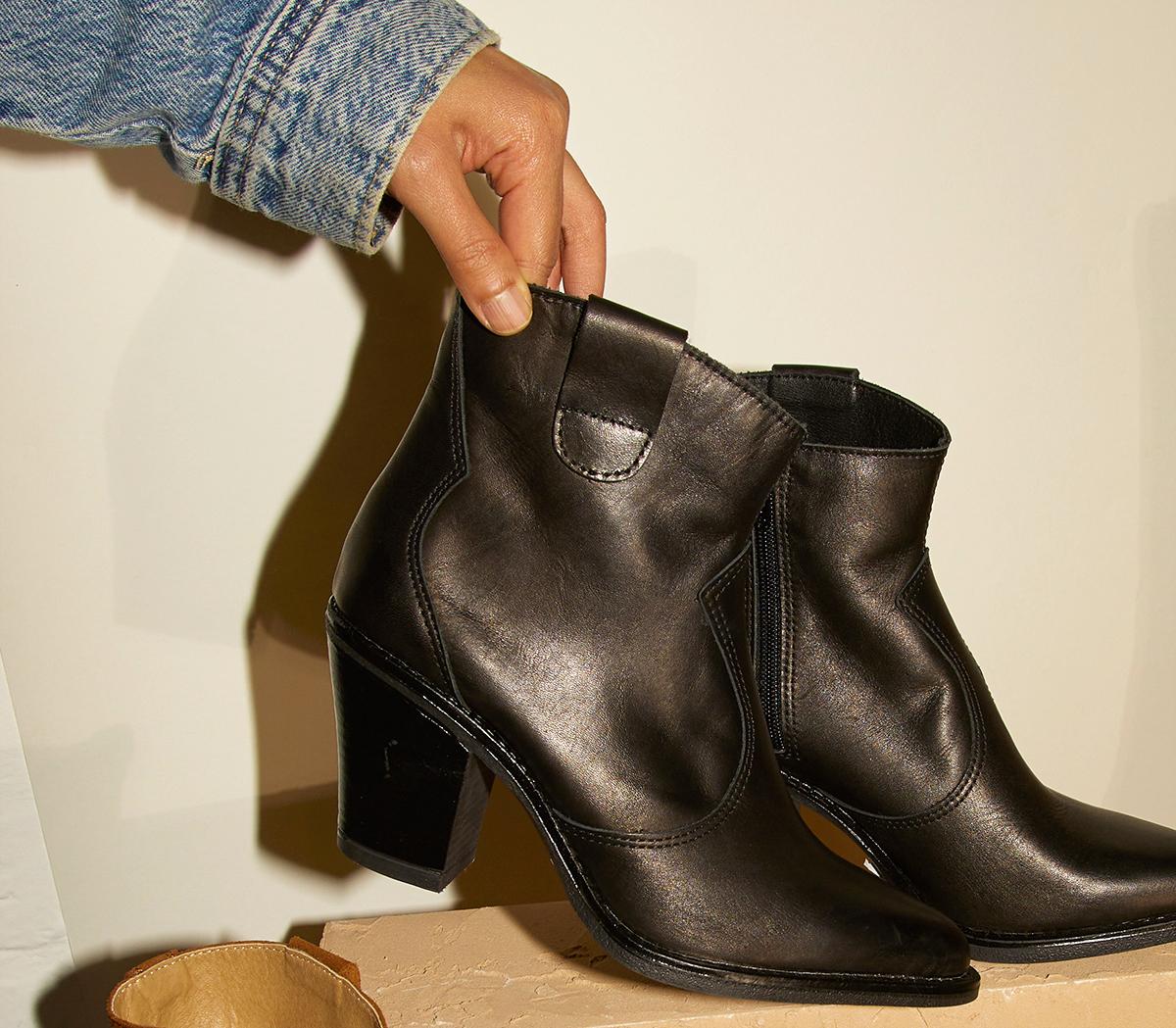 OFFICEAlabama Western BootsBlack Leather