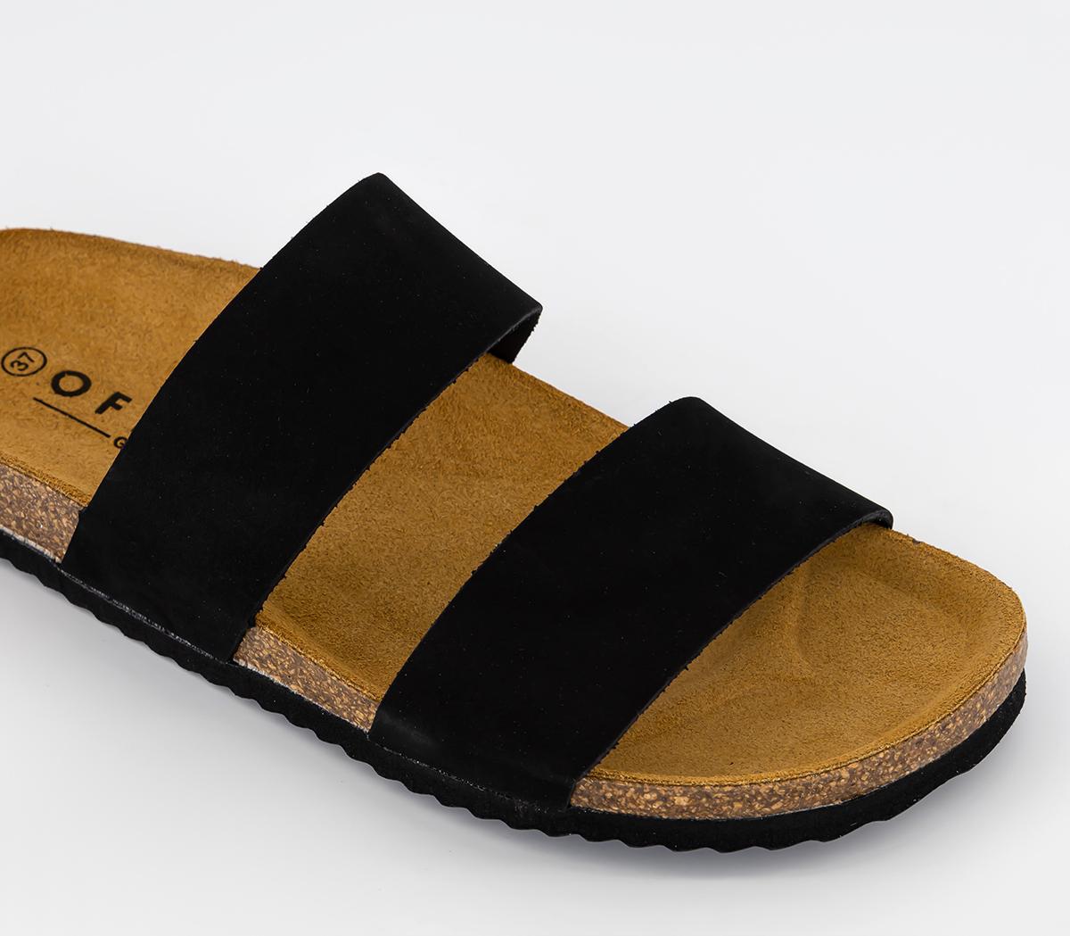 OFFICESalinas Cork Footbed SandalsBlack Nubuck