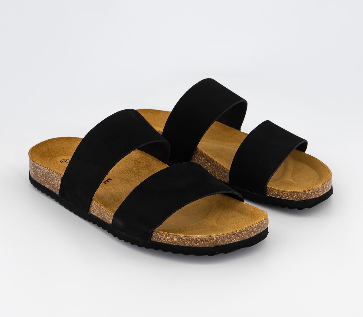OFFICESalinas Cork Footbed SandalsBlack Nubuck