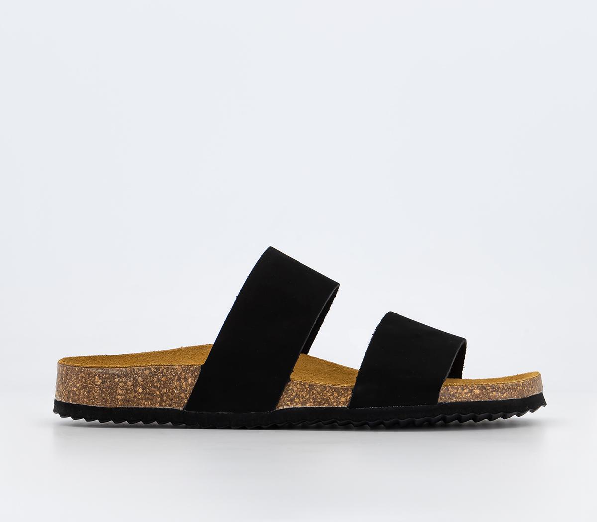 OFFICESalinas Cork Footbed SandalsBlack Nubuck