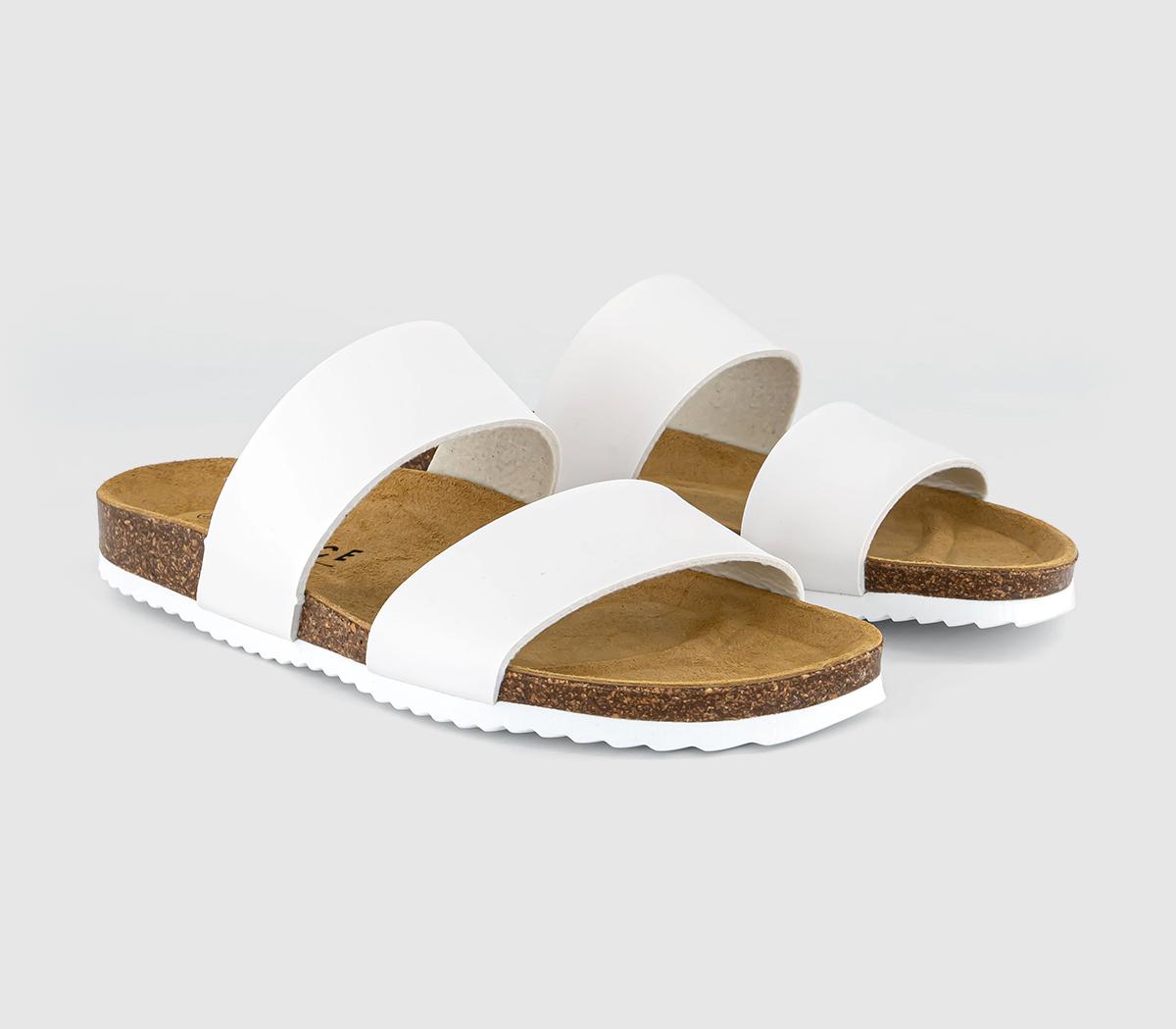 OFFICE Womens Salinas Cork Footbed Sandals White, 7