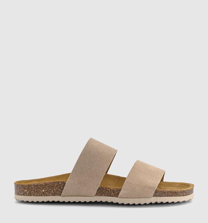 OFFICE Salinas Cork Footbed Sandals Taupe Suede