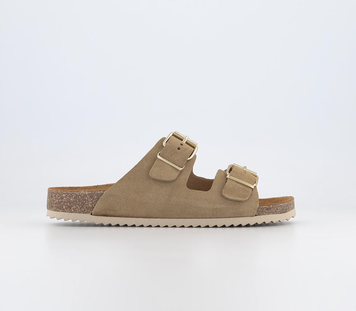OFFICESeville Double Buckle SandalsTaupe Suede
