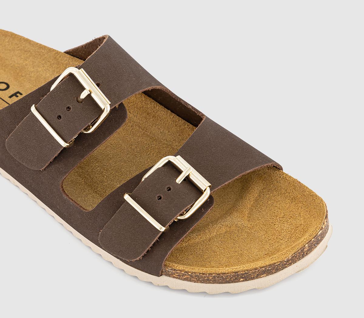 OFFICESeville Double Buckle Sandals OFFICESeville Double Buckle SandalsBrown Nubuck