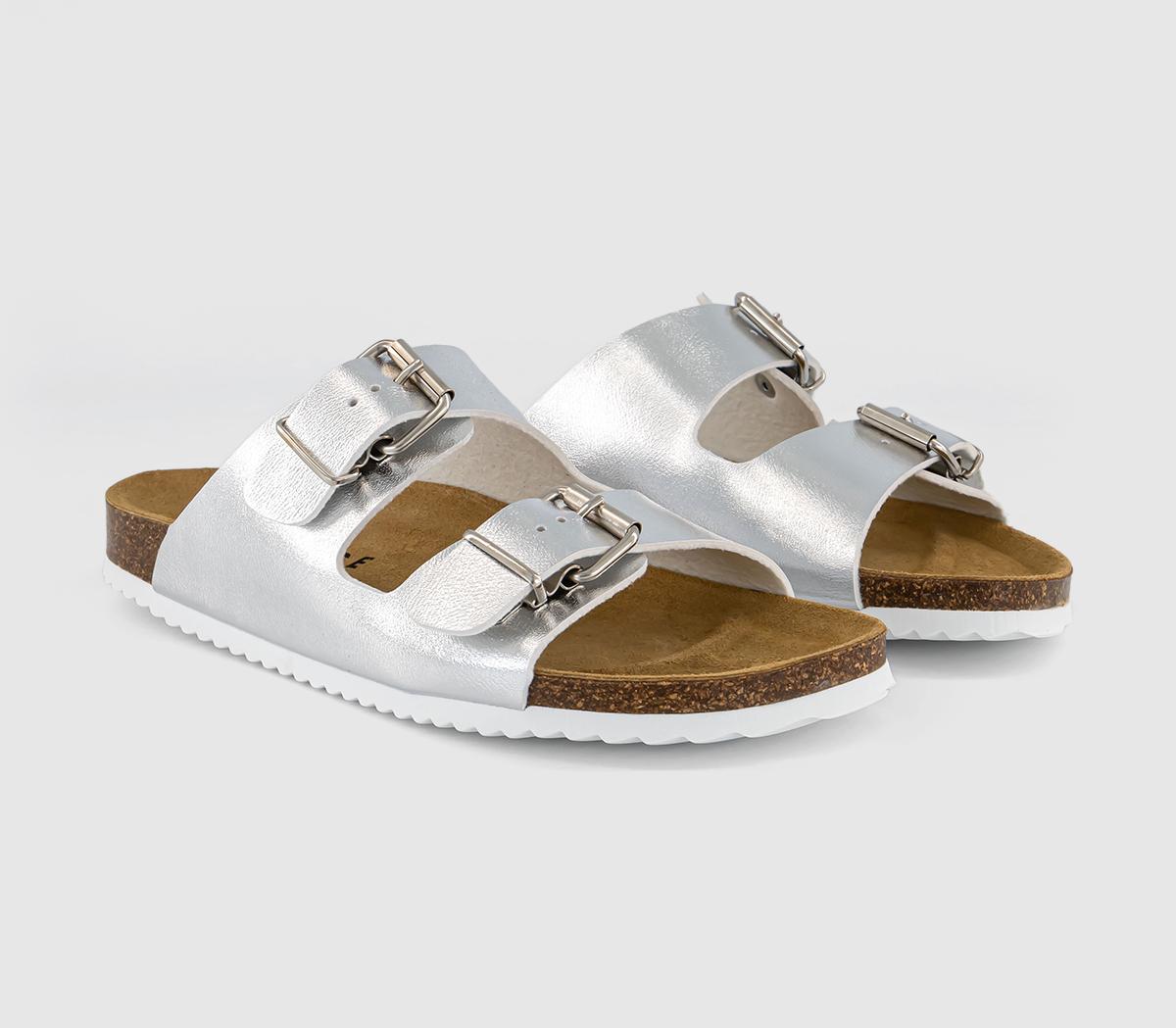 OFFICESeville Double Buckle Sandals OFFICESeville Double Buckle SandalsSilver