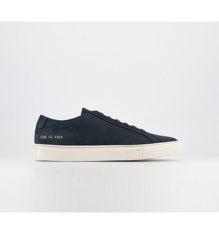 Common Projects Achilles Low Nubuck Trainers Navy In Blue