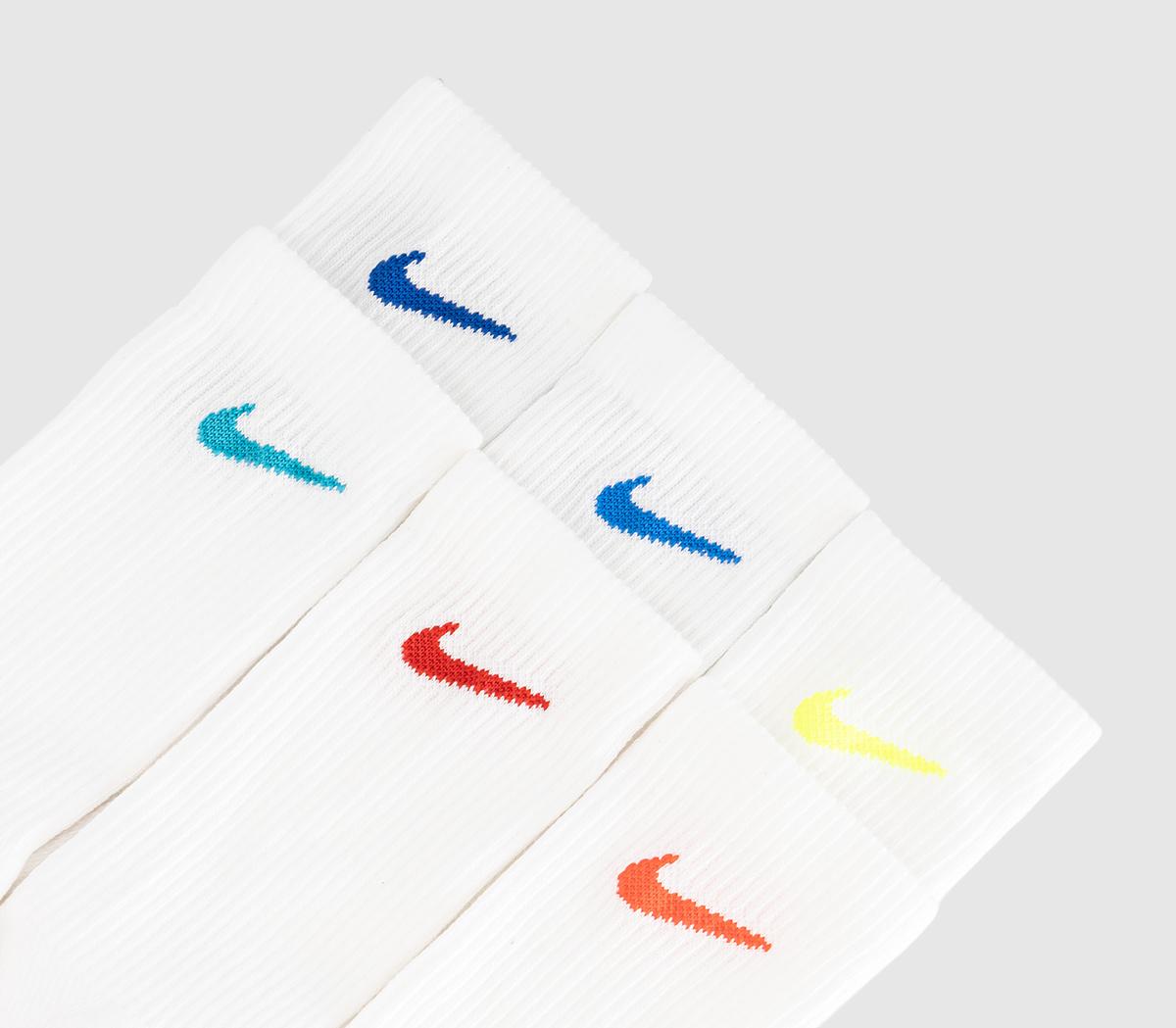 NikeCrew Socks 6 PairsOff White Bright Ticks