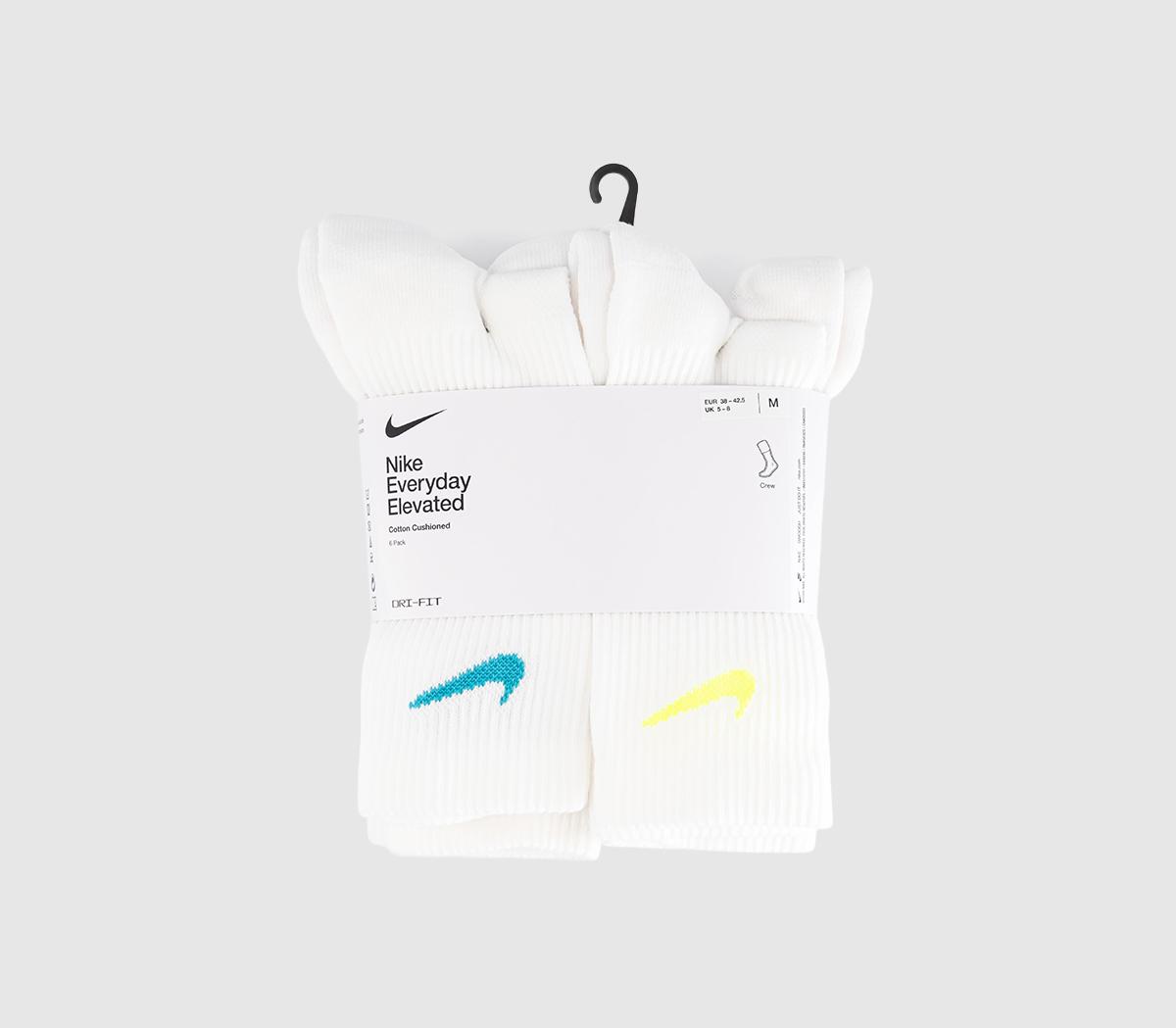 NikeCrew Socks 6 PairsOff White Bright Ticks