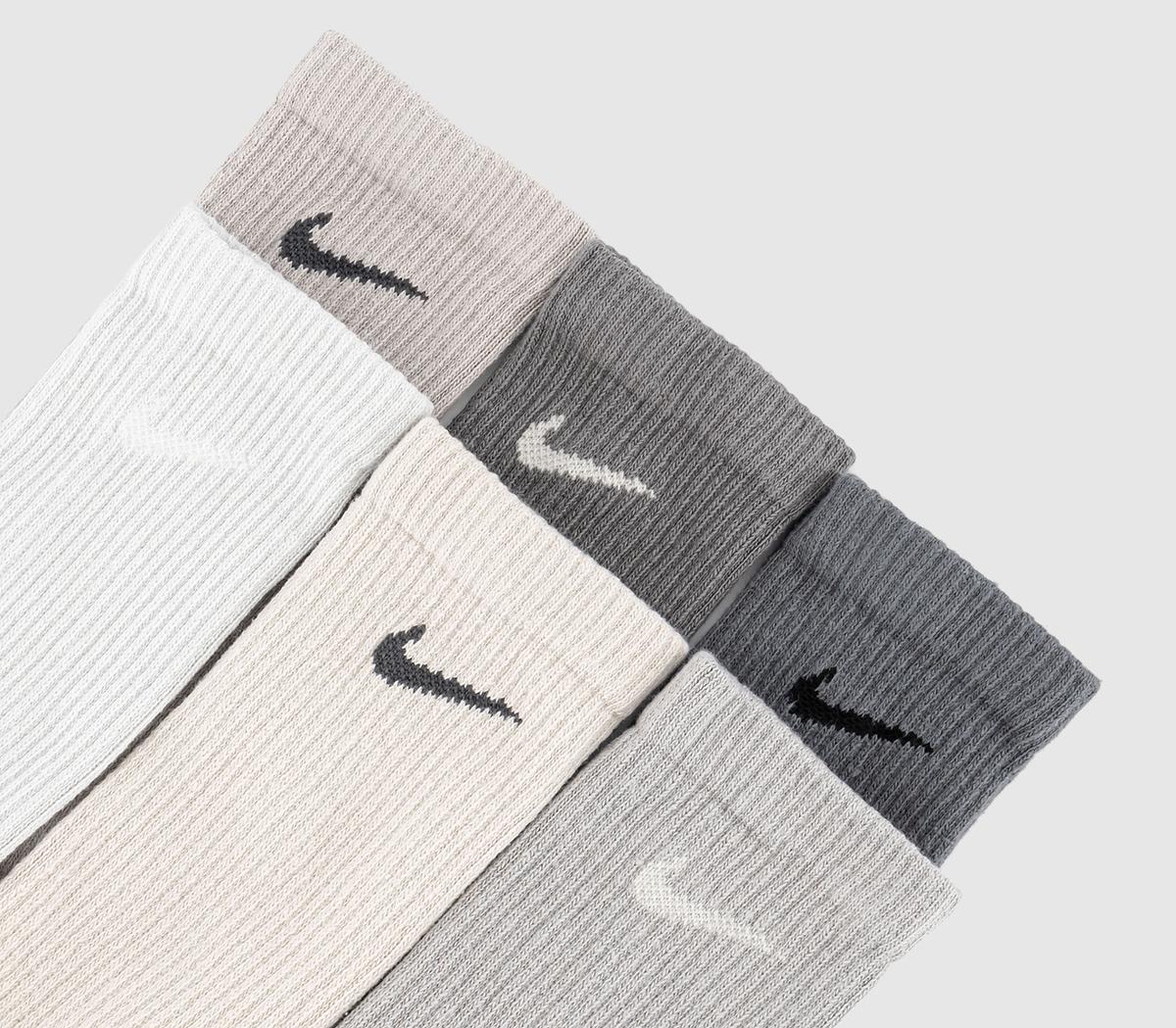 NikeCrew Socks 6 Pair NikeCrew Socks 6 PairGrey Grey Green