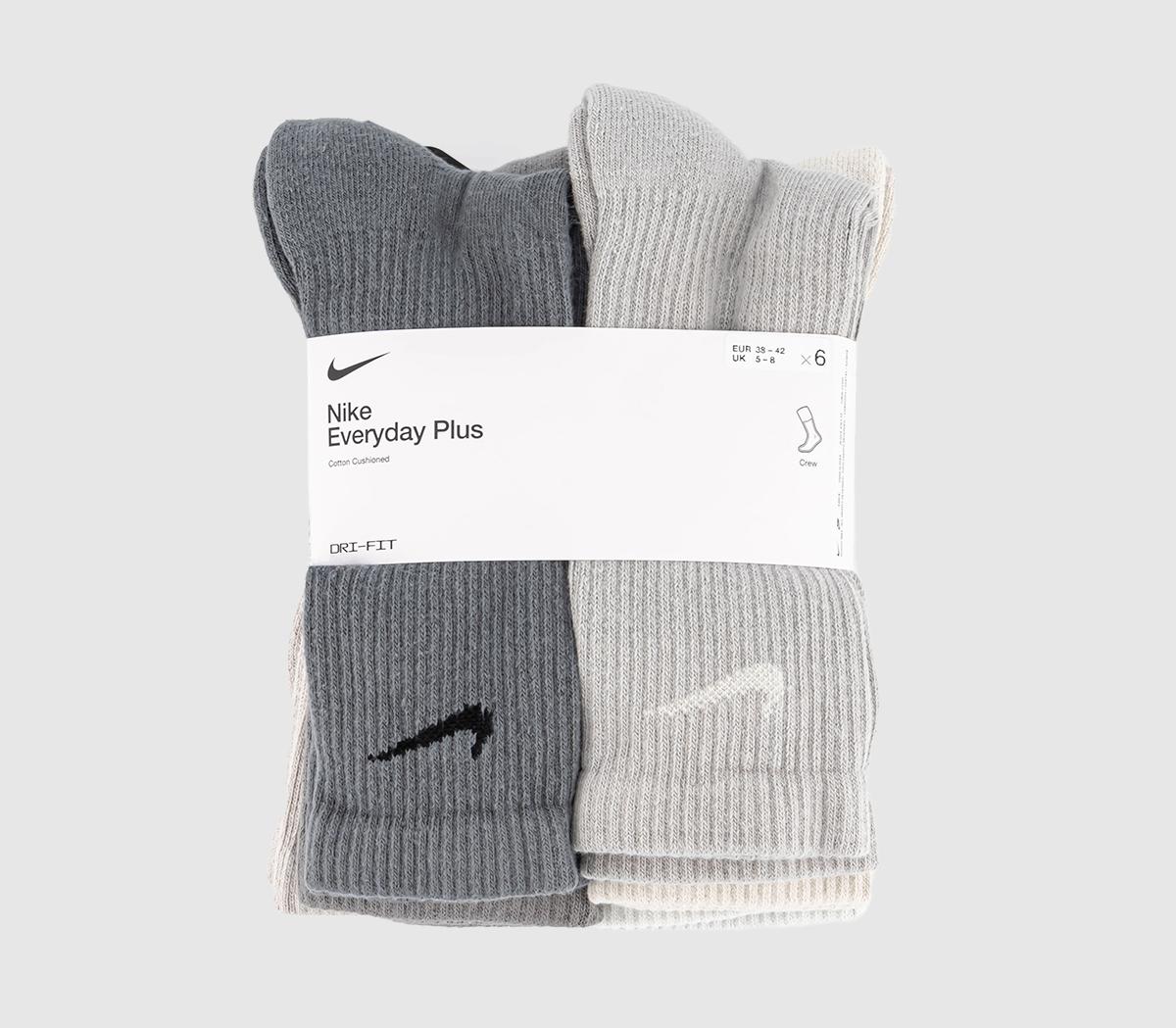 NikeCrew Socks 6 Pair NikeCrew Socks 6 PairGrey Grey Green