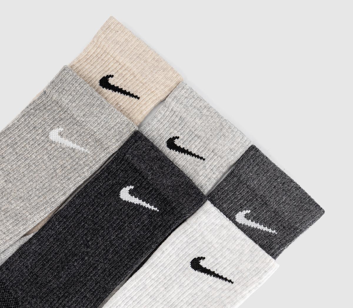 NikeCrew Socks 6 PairsGrey Grey Oat