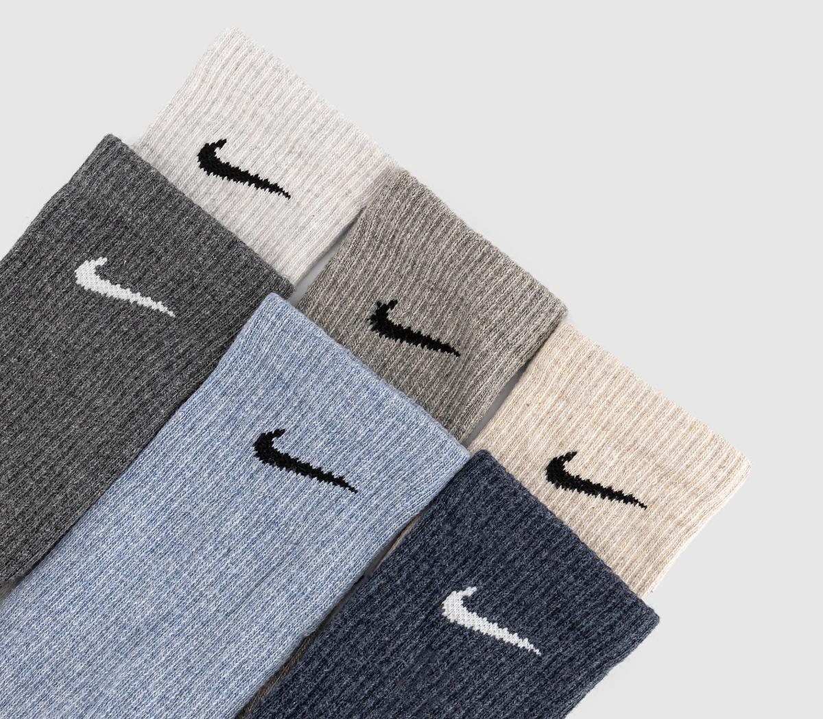 NikeCrew Socks 6 Pairs NikeCrew Socks 6 PairsBlue Grey Cream