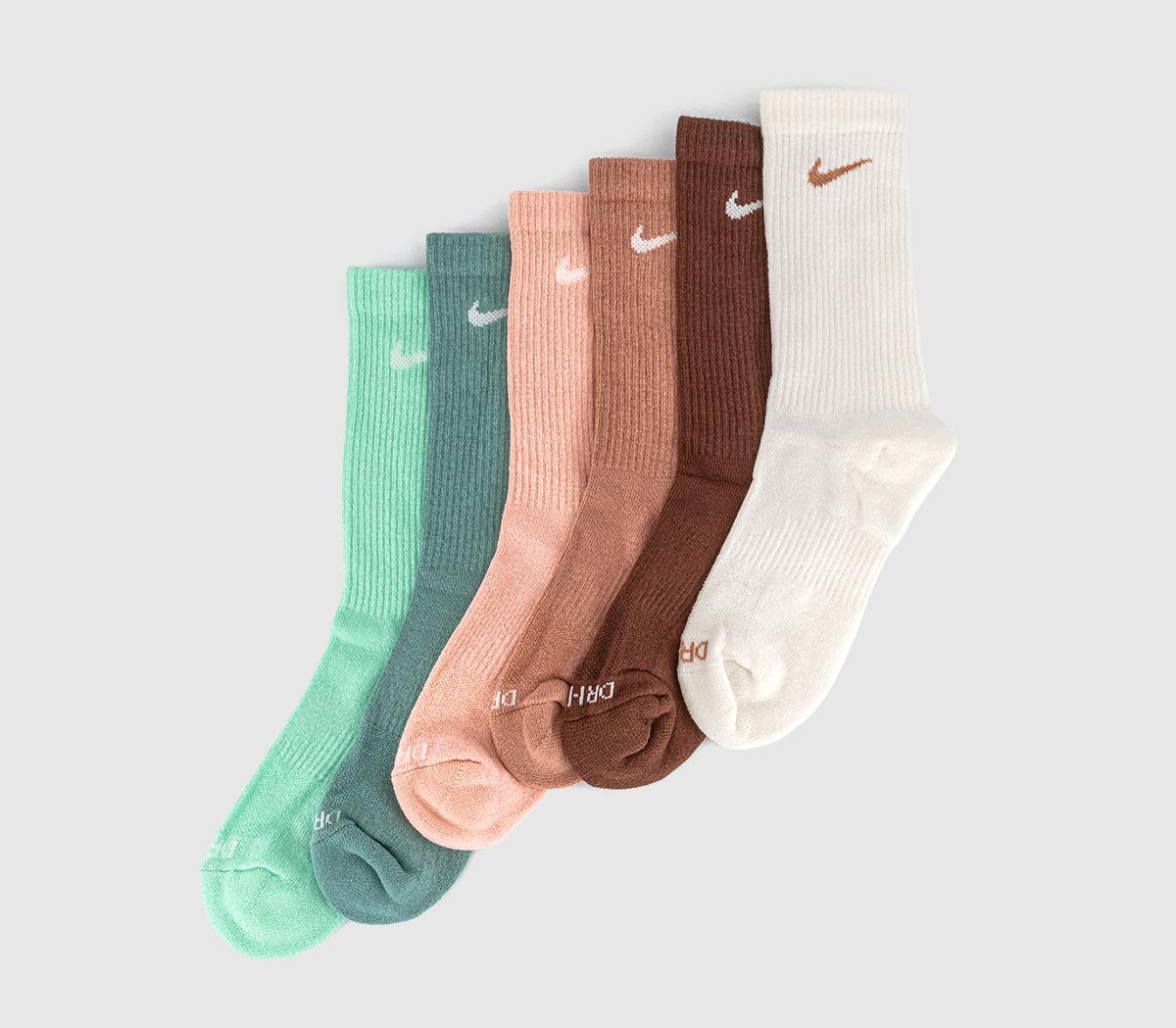NikeCrew Socks 6 Pairs NikeCrew Socks 6 PairsBlue Neautral Brown