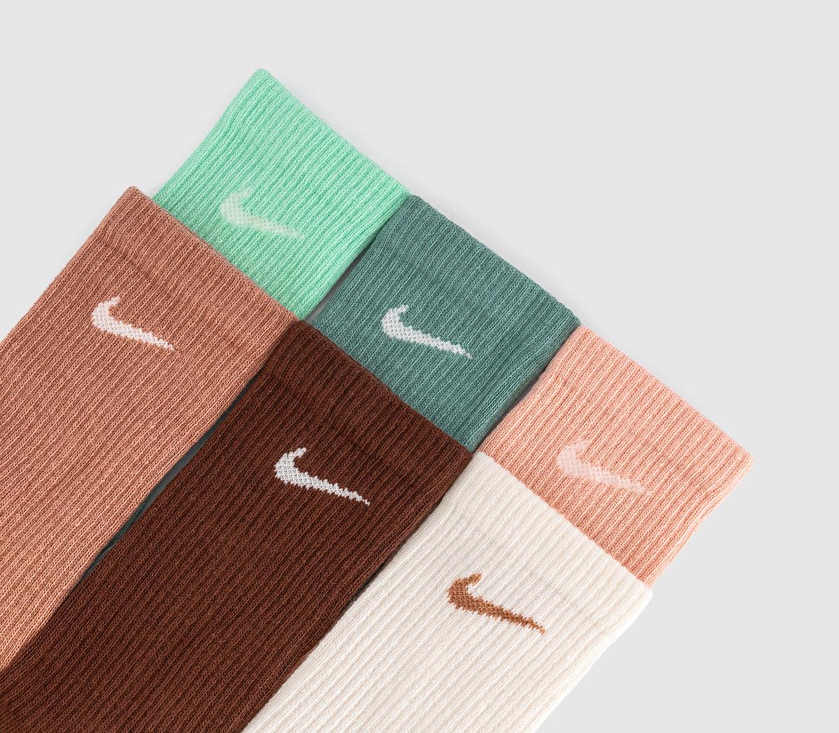 NikeCrew Socks 6 Pairs NikeCrew Socks 6 PairsBlue Neautral Brown