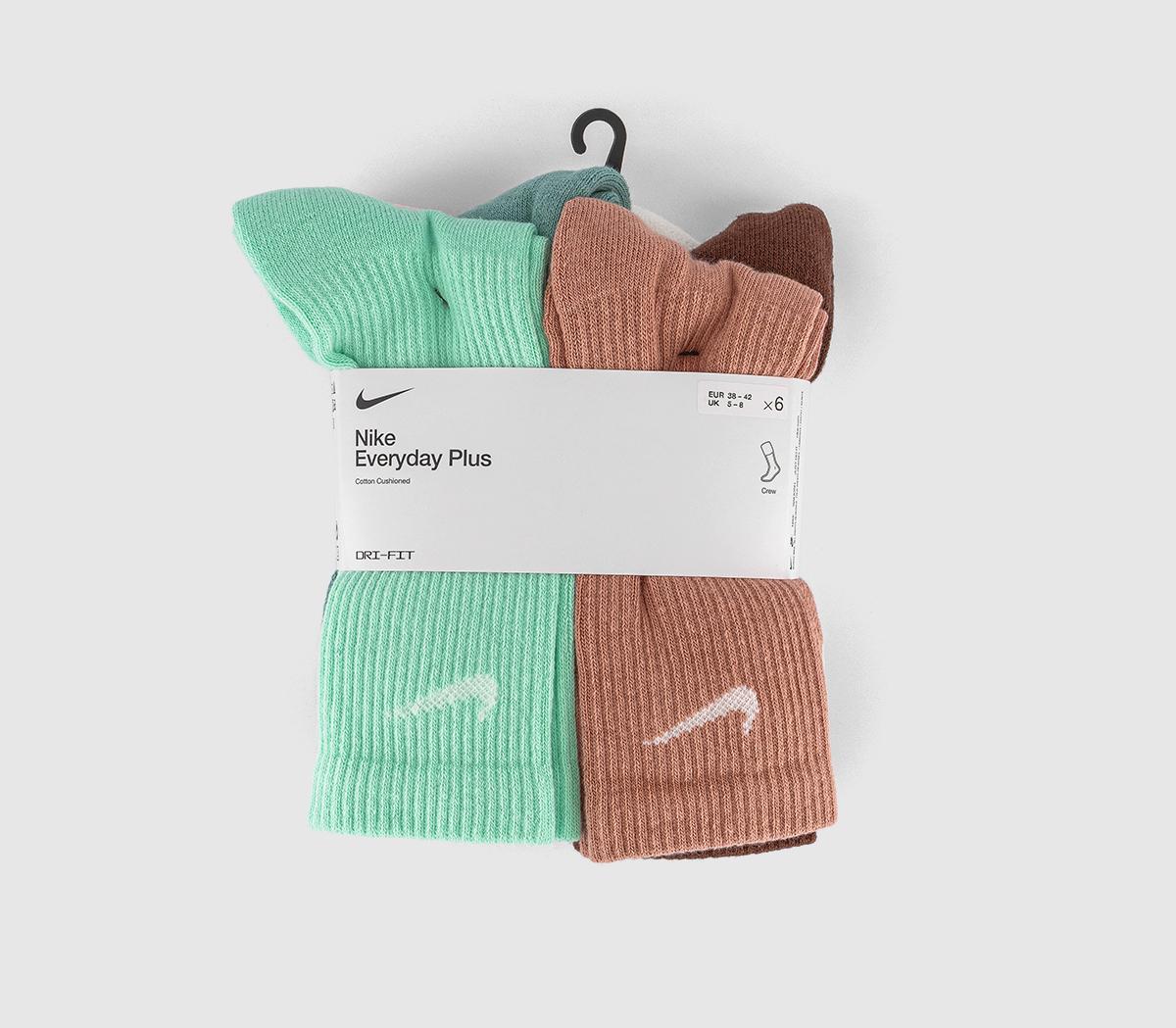 NikeCrew Socks 6 Pairs NikeCrew Socks 6 PairsBlue Neautral Brown