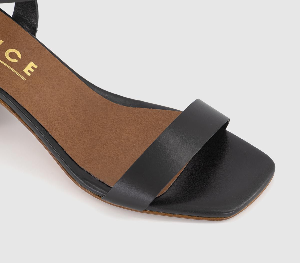 OFFICEMelbourne Two Part Heel SandalsBlack Leather