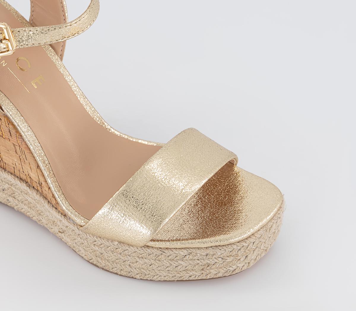 OFFICEHeated Cork Wedge EspadrillesGold