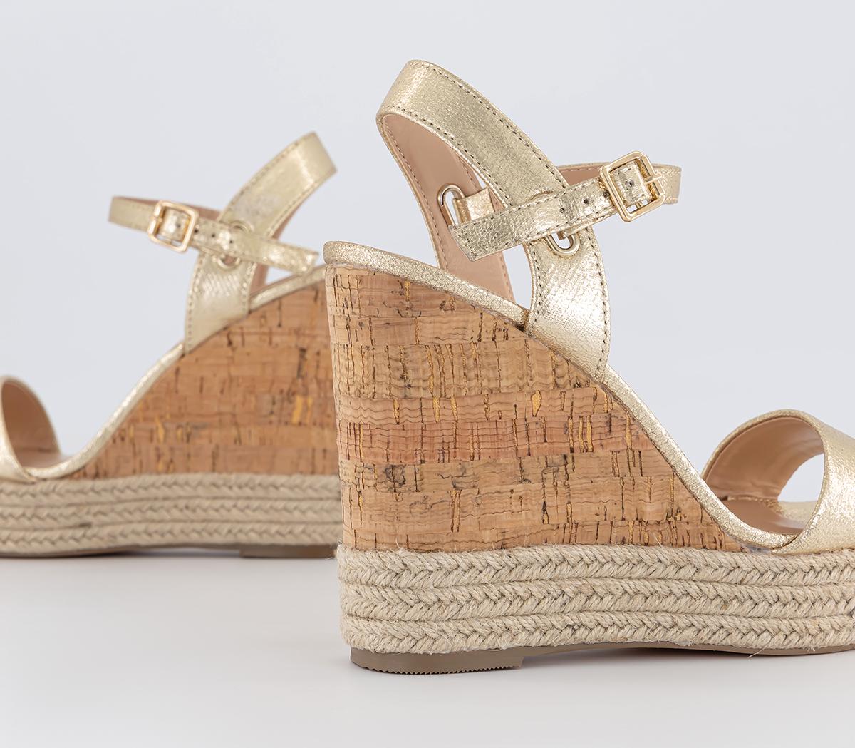 OFFICEHeated Cork Wedge EspadrillesGold