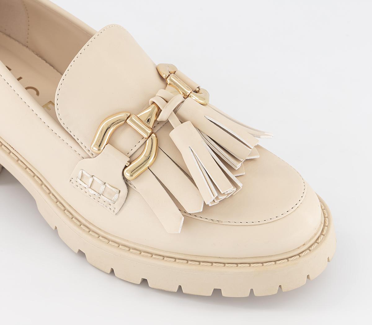 OFFICE Fools Gold Chain Loafers Off White Patent - Flat Shoes for Women