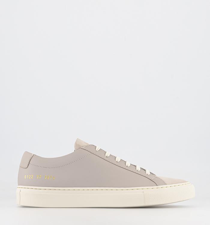 Common Projects Achilles Suede And Leather Trainers Warm Grey