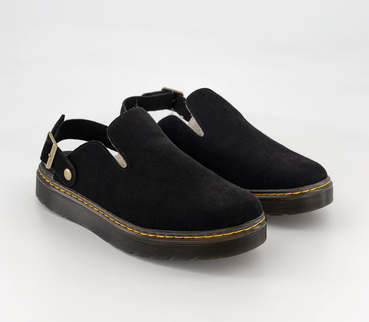 Dr. Martens Carlson Lined Mules Dr. Martens Carlson Lined Mules Black Suede Cream Shearling