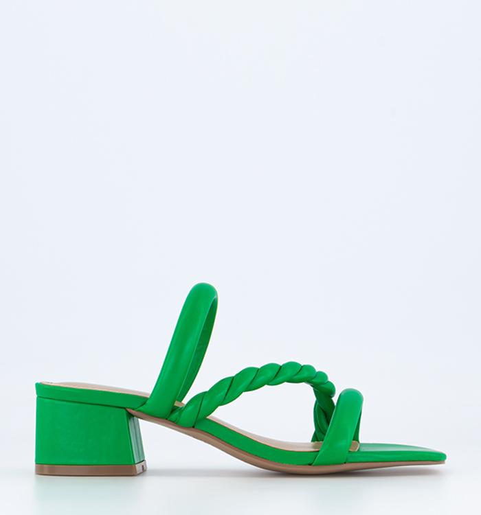 OFFICE Merry Plait Detail Mules Green