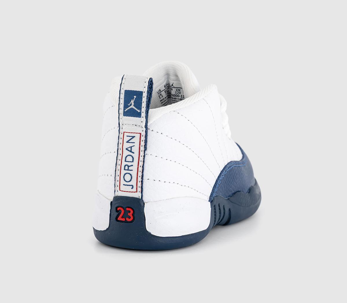 JordanAir Jordan 12 Infant TrainersWhite French Blue Metallic Silver