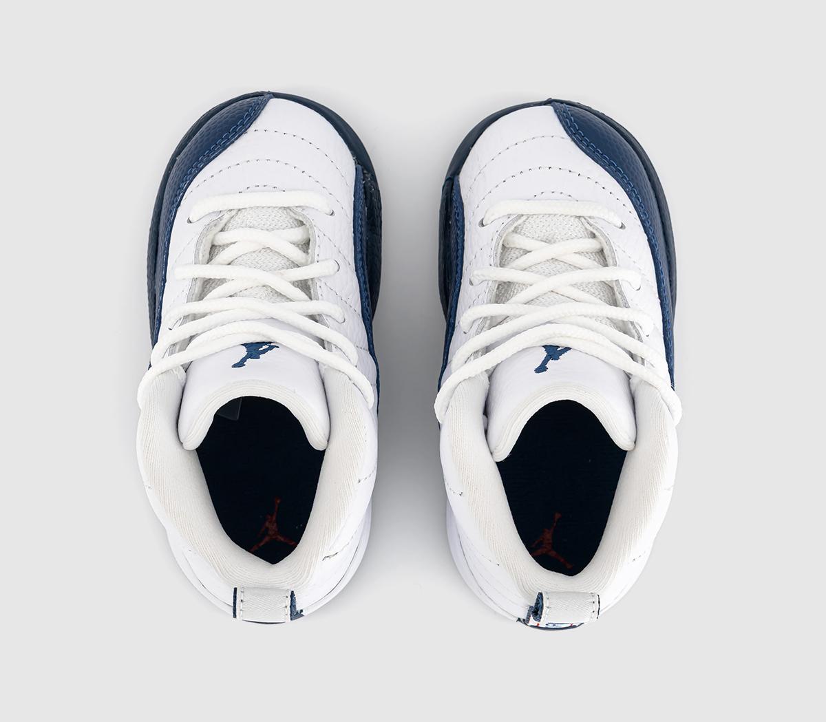 JordanAir Jordan 12 Infant TrainersWhite French Blue Metallic Silver