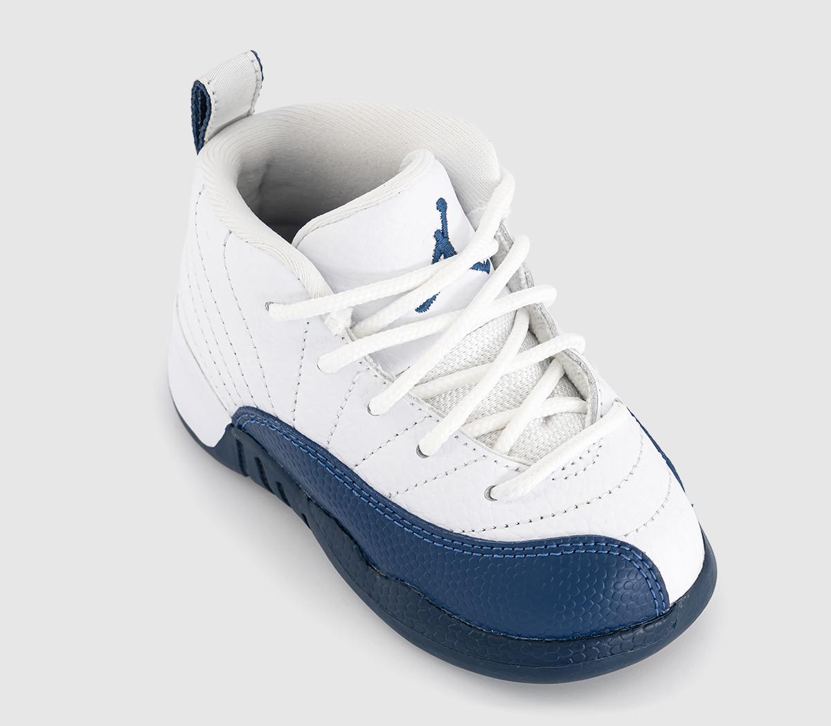 JordanAir Jordan 12 Infant TrainersWhite French Blue Metallic Silver
