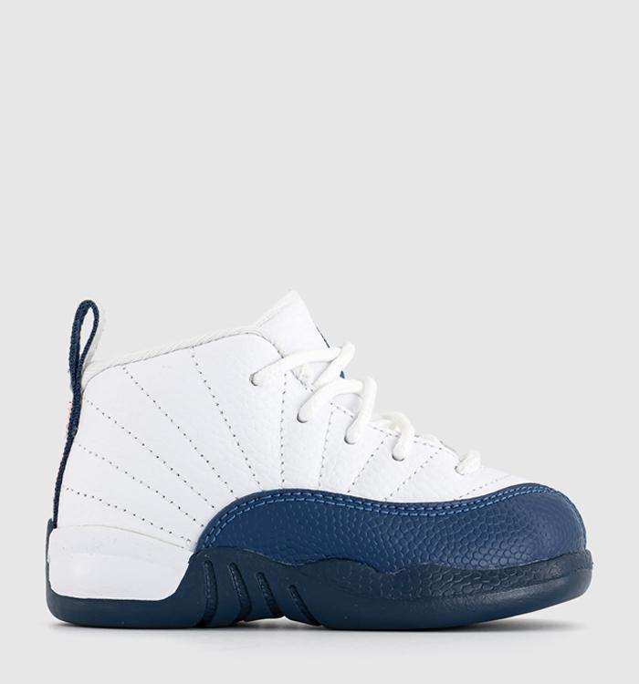 Jordan Air Jordan 12 Infant Trainers White French Blue Metallic Silver