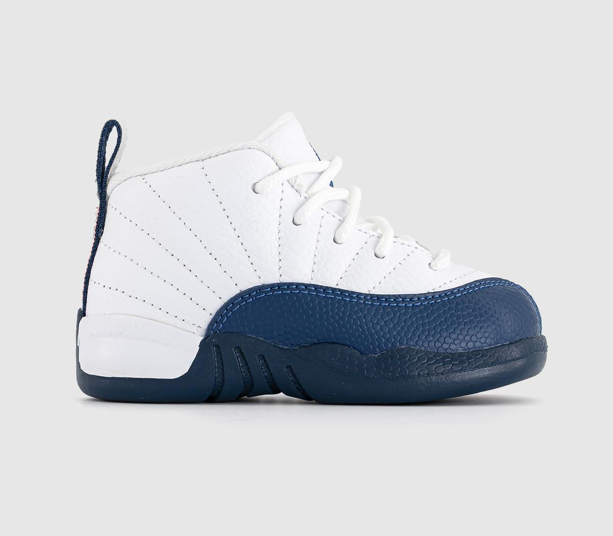 JordanAir Jordan 12 Infant TrainersWhite French Blue Metallic Silver