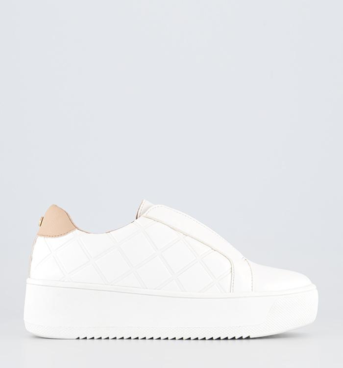 OFFICE Fancy Quilted Slip On Trainers White