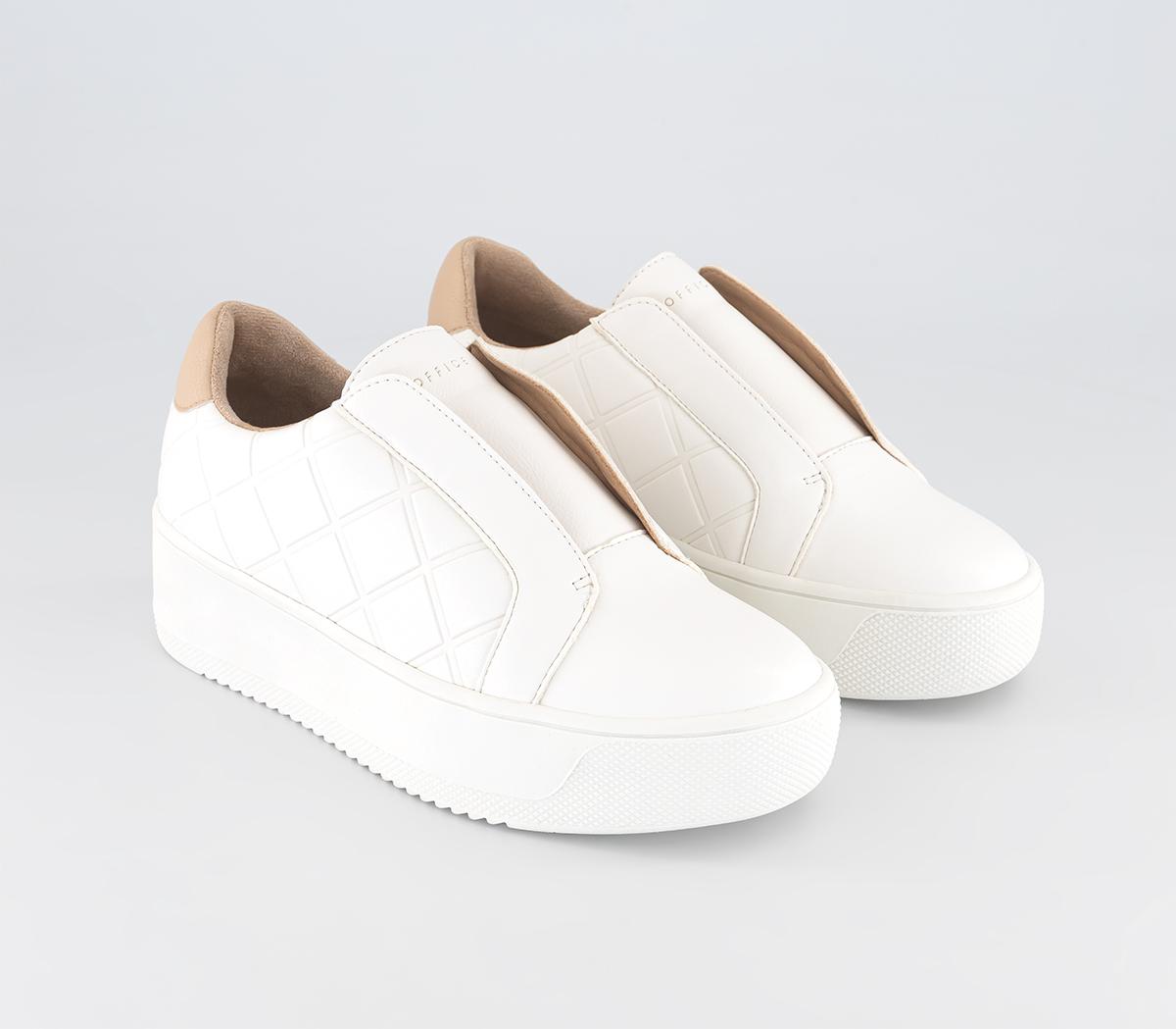 OFFICE Fancy Quilted Slip On Trainers White - Women's Trainers